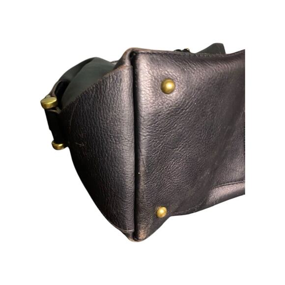 Madewell Leather Handbag Purse Black Top Handle Satchel - Picture 10 of 16